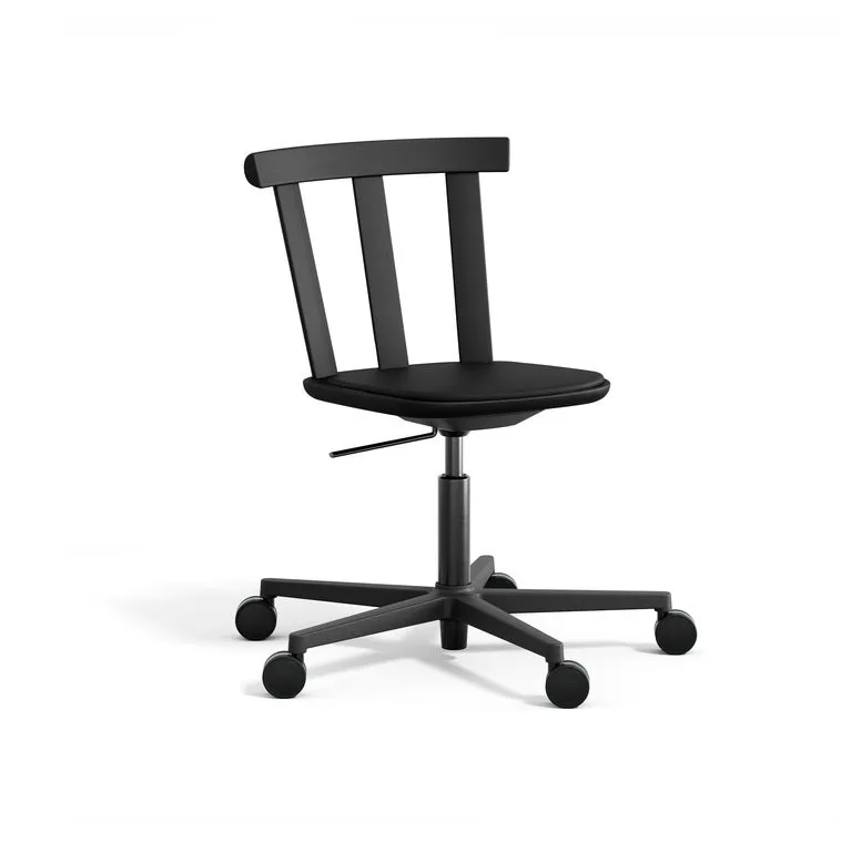 Stolab Alt chair swivel base upholstered seat oak Elmotique 99001 black-matte black 99