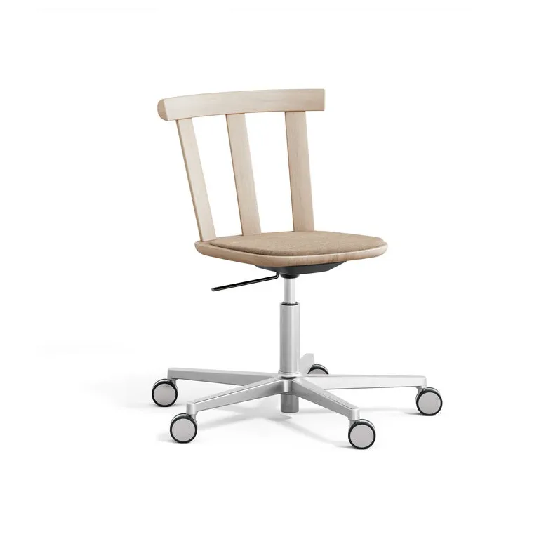 Stolab Alt chair swivel base upholstered seat oak Hallingdal 65-200 beige-light matte lacquer