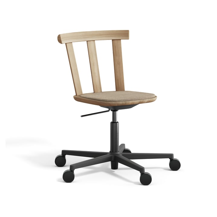 Stolab Alt chair swivel base upholstered seat oak Hallingdal 65-220-natural oil