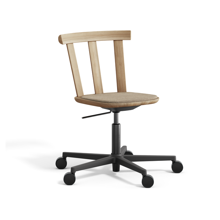 Stolab Alt chair swivel base upholstered seat oak Hallingdal 65-220-natural oil