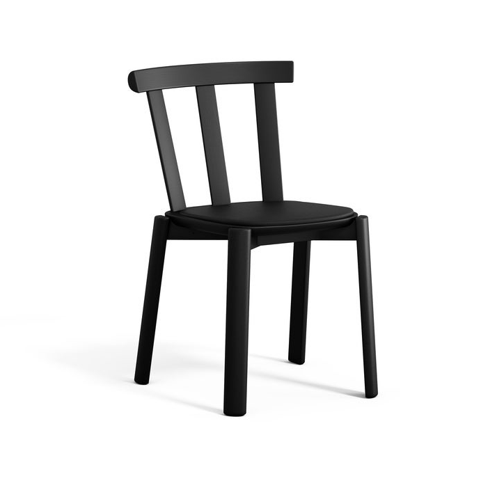 Stolab Alt chair upholstered seat birch Elmotique 99001 black-matte black 99