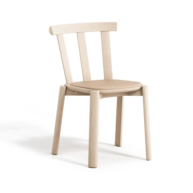 Stolab Alt chair upholstered seat birch Elmovegeta 22011-light matte lacquer