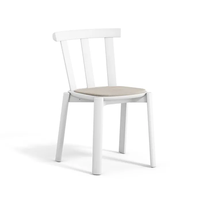 Stolab Alt chair upholstered seat birch Hallingdal 65-103 grey/beige-white 21
