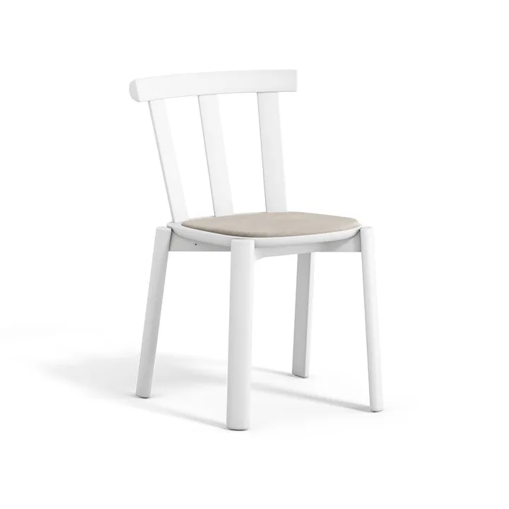 Stolab Alt chair upholstered seat birch Hallingdal 65-103 grey/beige-white 21