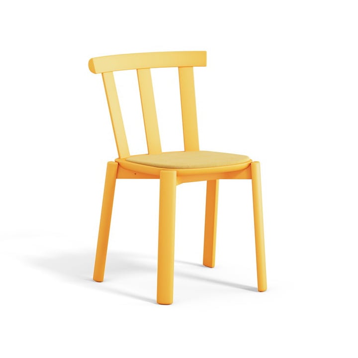Stolab Alt chair upholstered seat birch Hallingdal 65-407 yellow-clear yellow 80