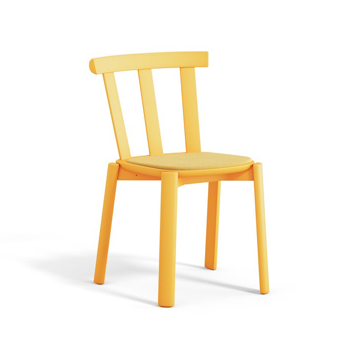 Stolab Alt chair upholstered seat birch Hallingdal 65-407 yellow-clear yellow 80