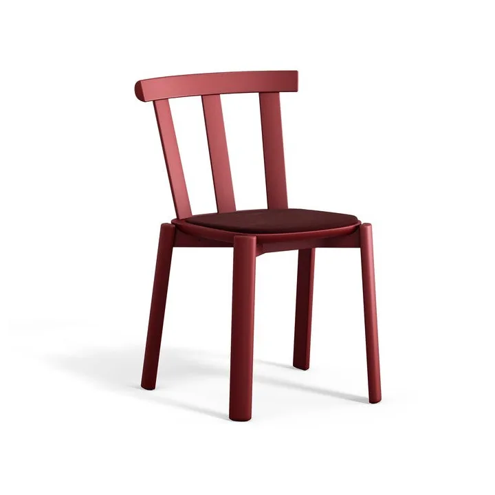 Stolab Alt chair upholstered seat birch Hallingdal 65-694 maroon-lingonberry 19
