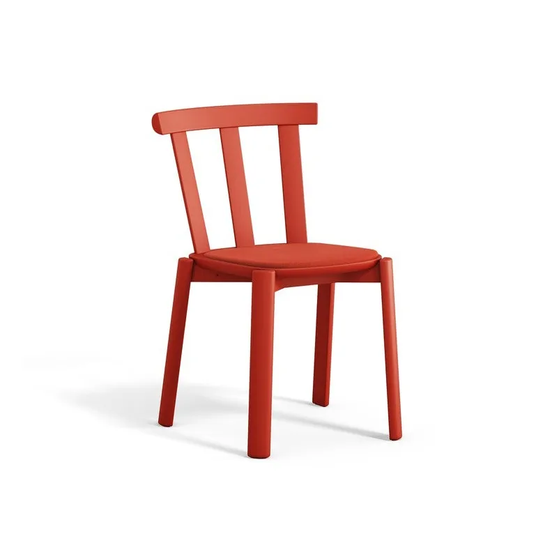 Stolab Alt chair upholstered seat birch Vidar 4, 542 red-strawberry red 44