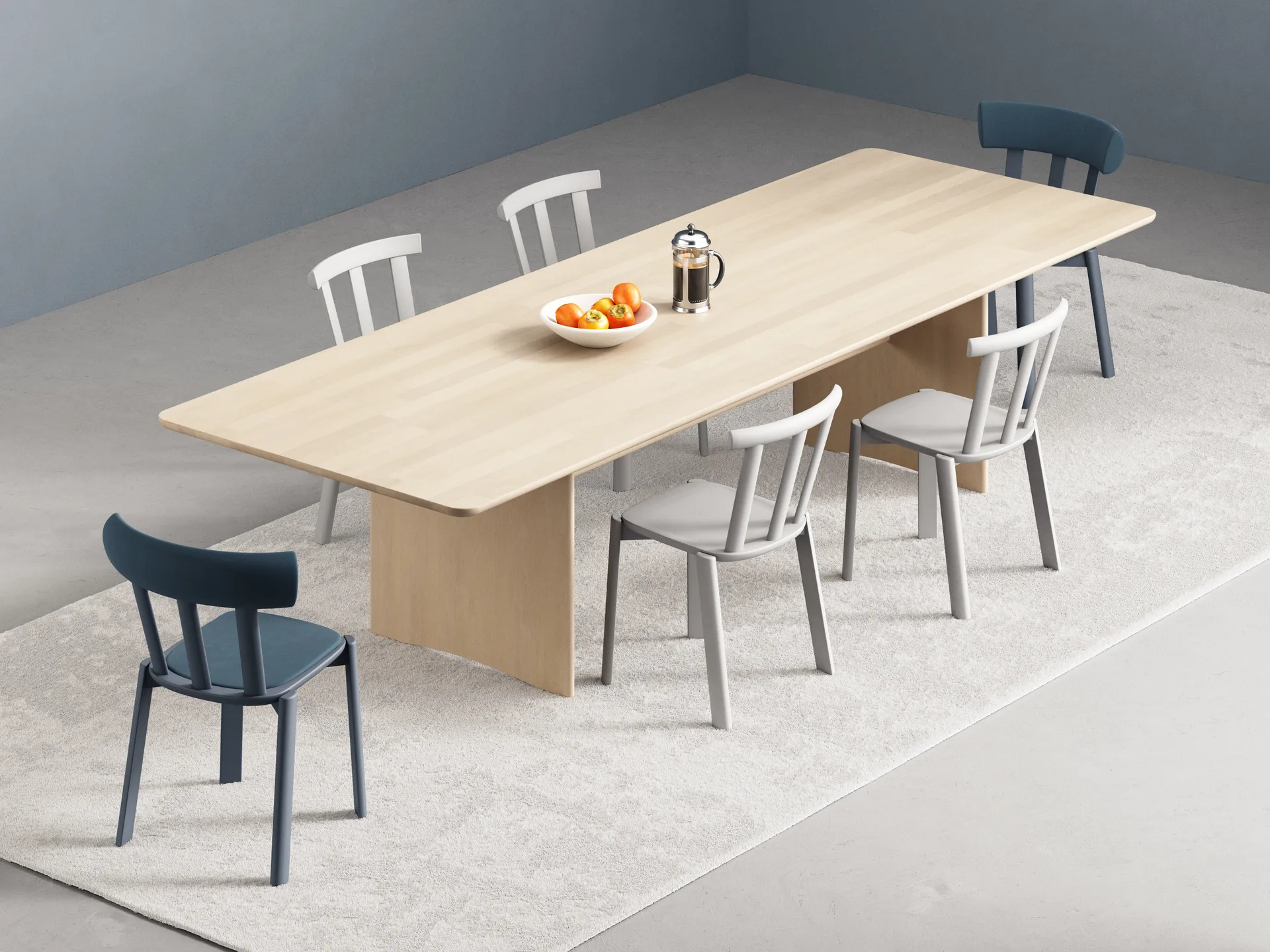 Alt chair upholstered seat birch, Vidar 4, 733 blue-thunder 66 Stolab