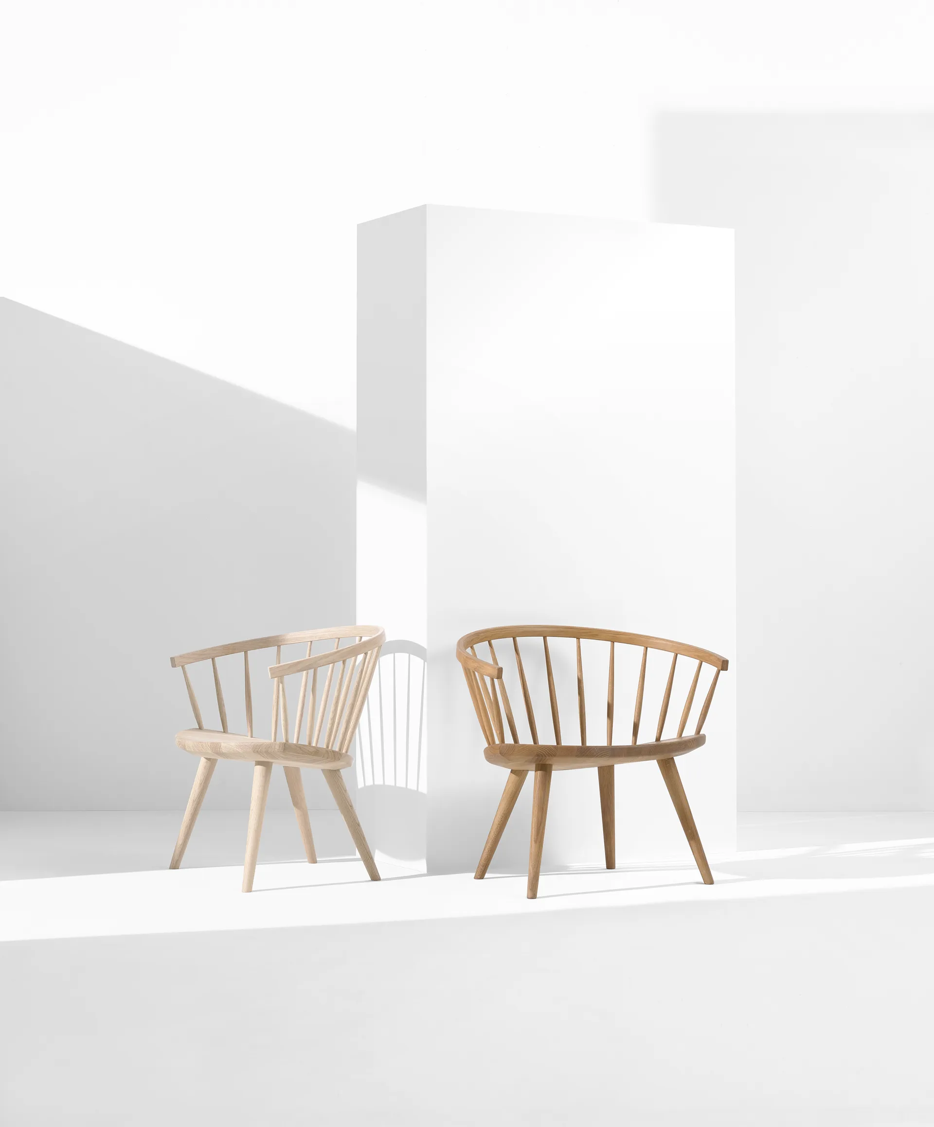 Arka lounge chair birch, Matte lacquer - light Stolab