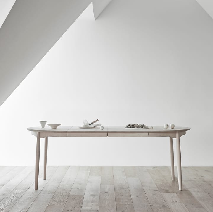 Carl dining table Ø115. divided - Birch white oil - Stolab