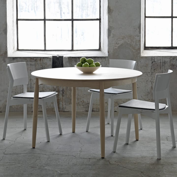 Carl dining table birch - White 21 covers. fixed disc - Stolab