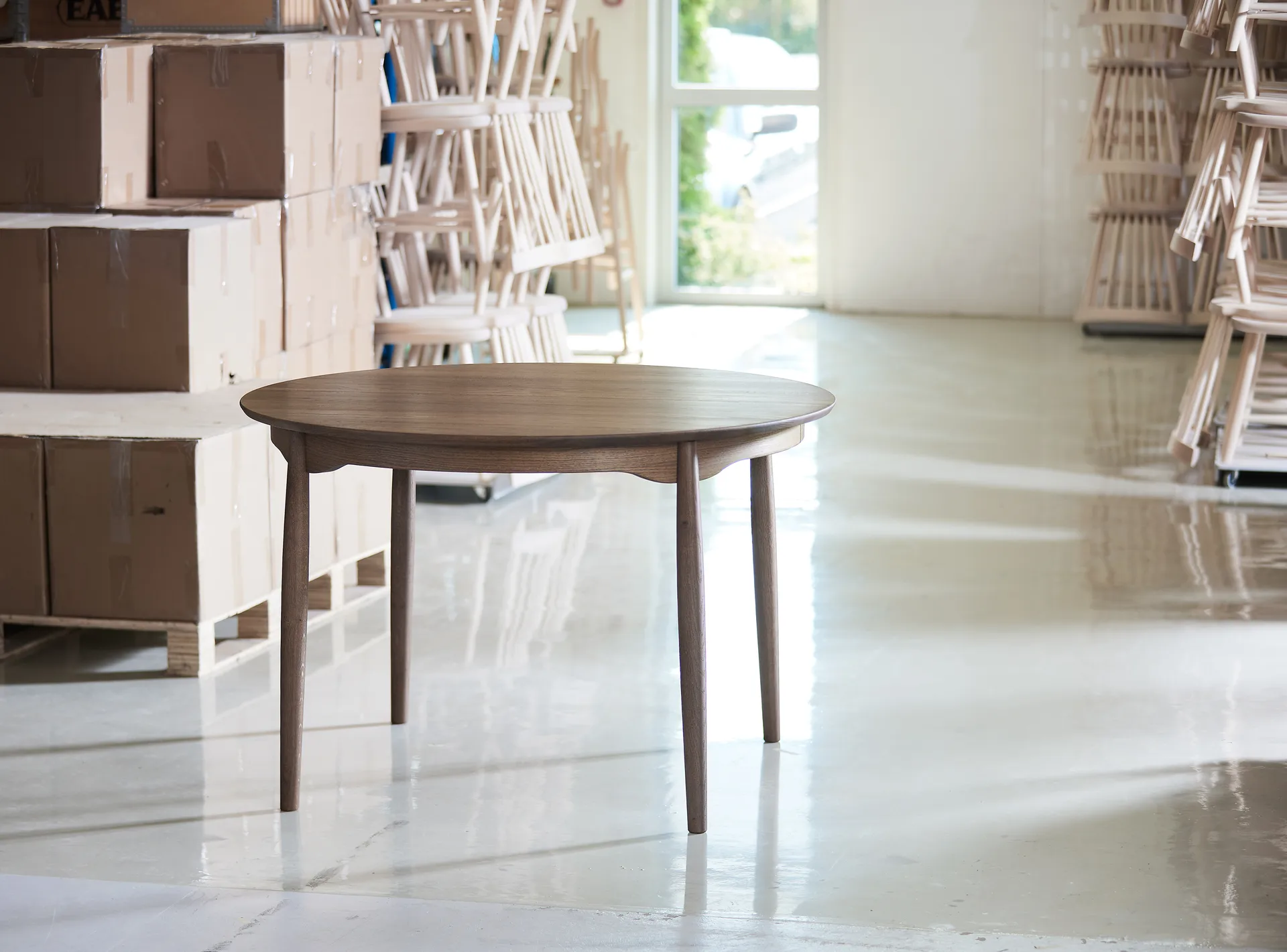 Carl dining table oak, Smoked oak, divisible Stolab
