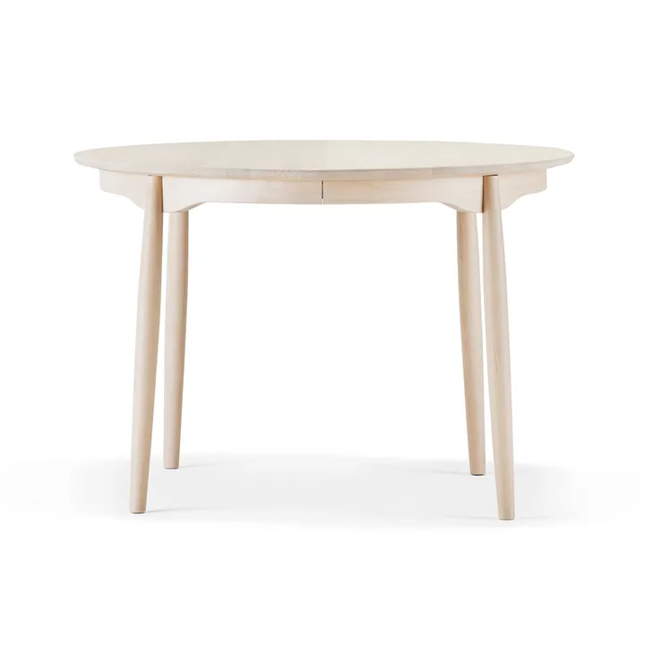 Carl extendable dining table - Birch with light matt lacquer, Ø115 cm - Stolab