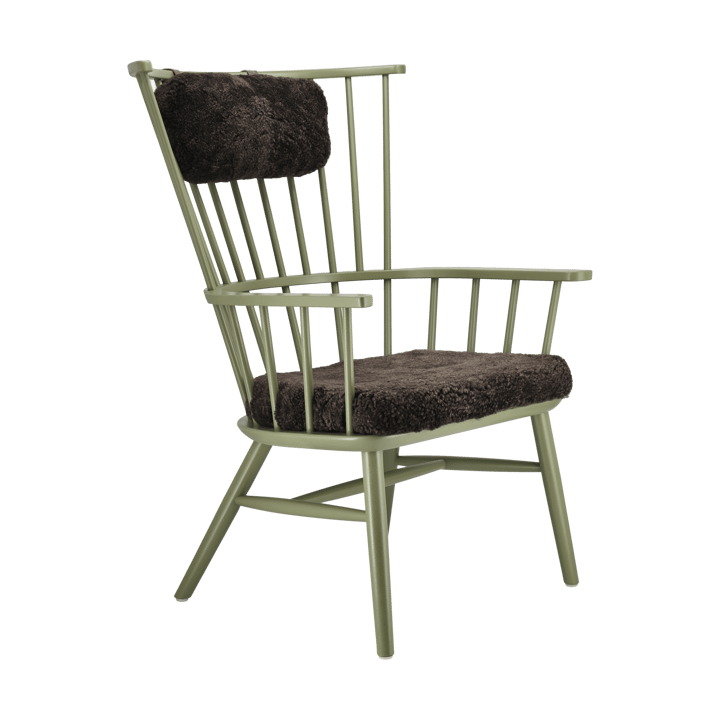 Henriette armchair cushion&headrest Olive green-Espresso Stolab
