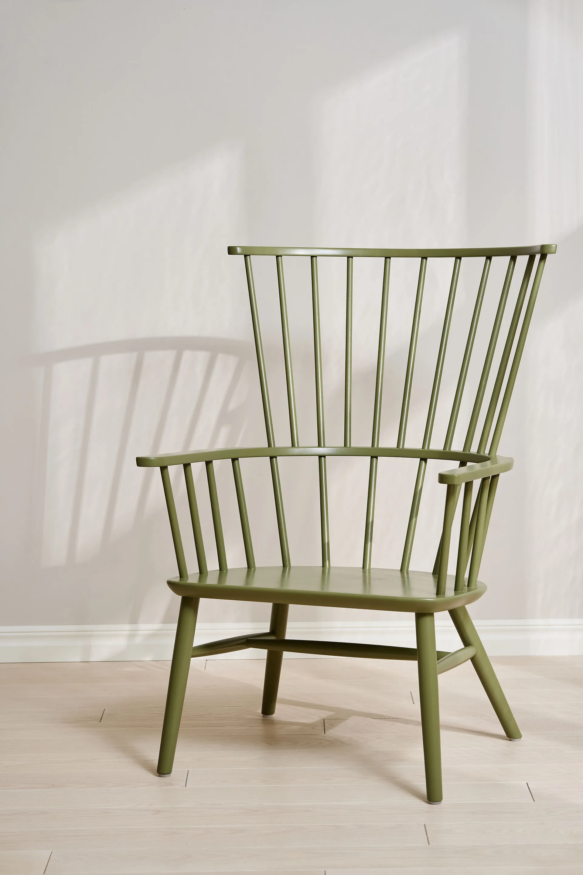 Henriette armchair cushion&headrest Olive green-Espresso Stolab