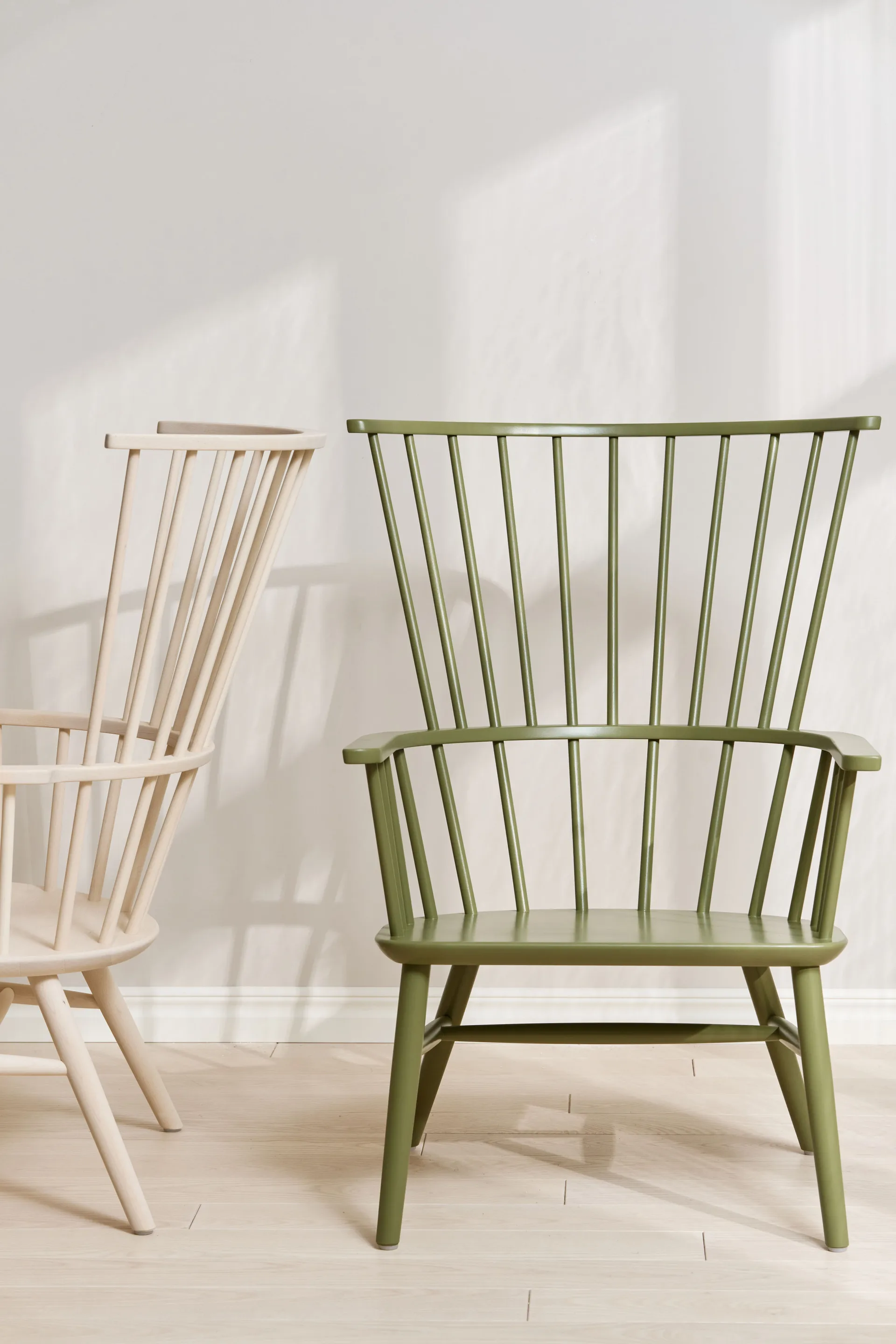 Henriette armchair cushion&headrest Olive green-Espresso Stolab