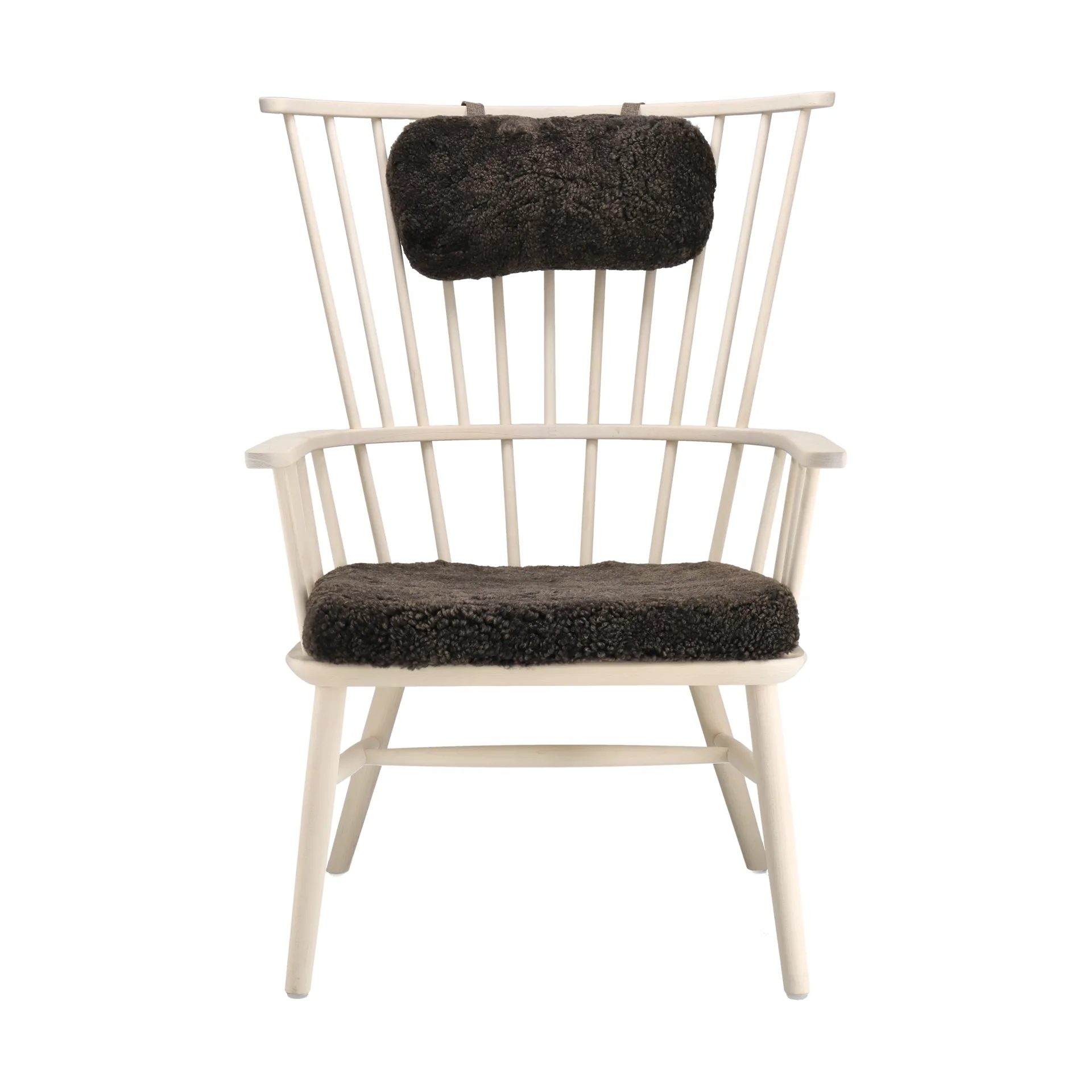 Henriette armchair cushion&headrest White oiled-Espresso Stolab