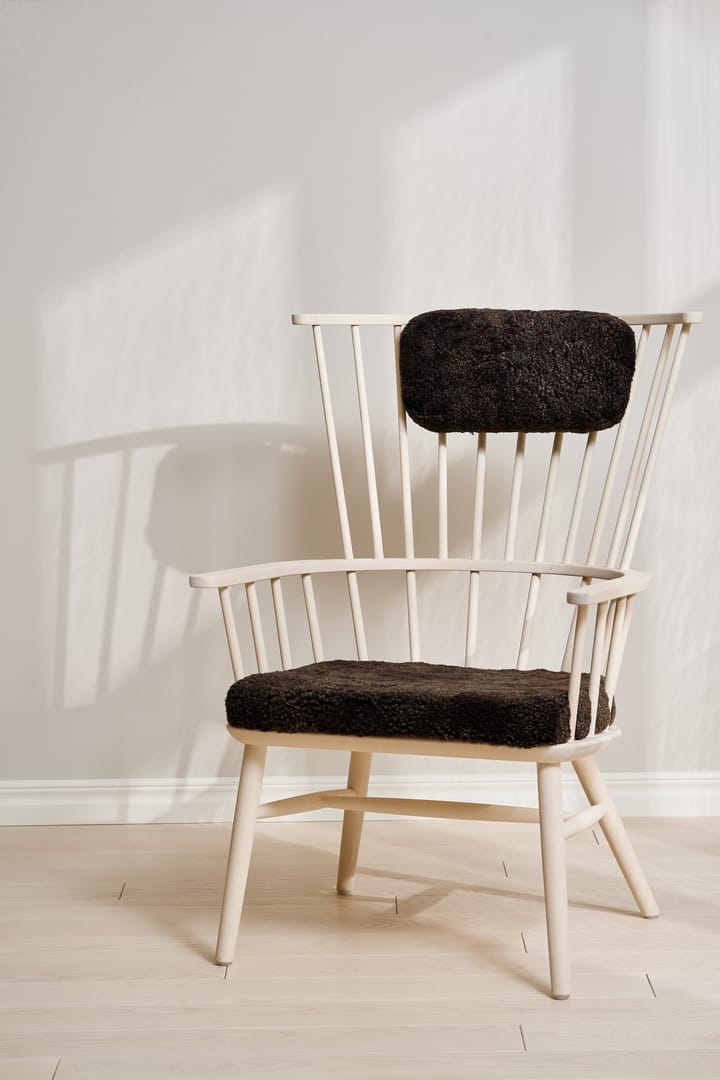 Henriette armchair cushion&headrest White oiled-Espresso Stolab