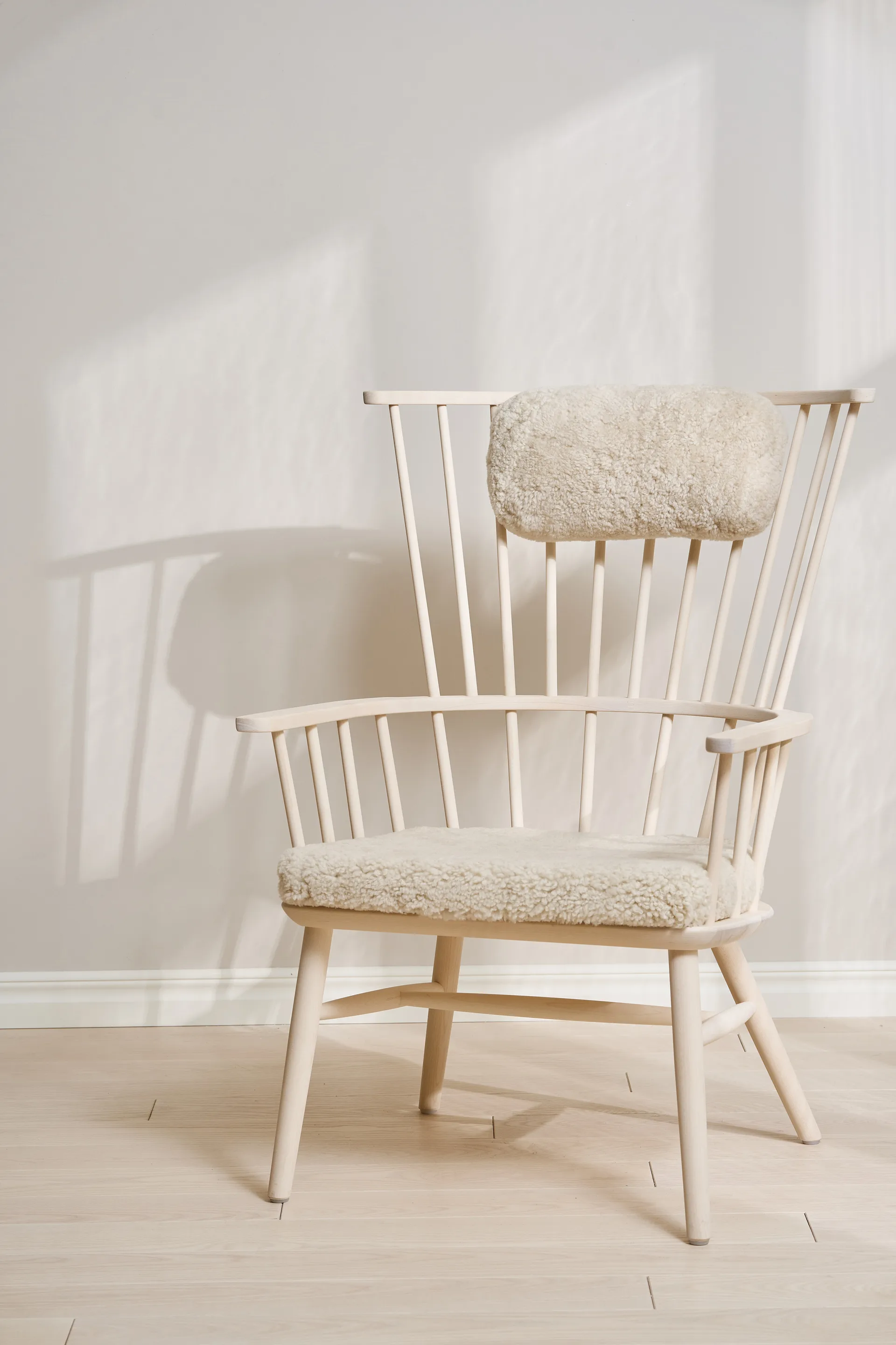 Henriette armchair cushion&headrest White-oiled-Moonlight Stolab