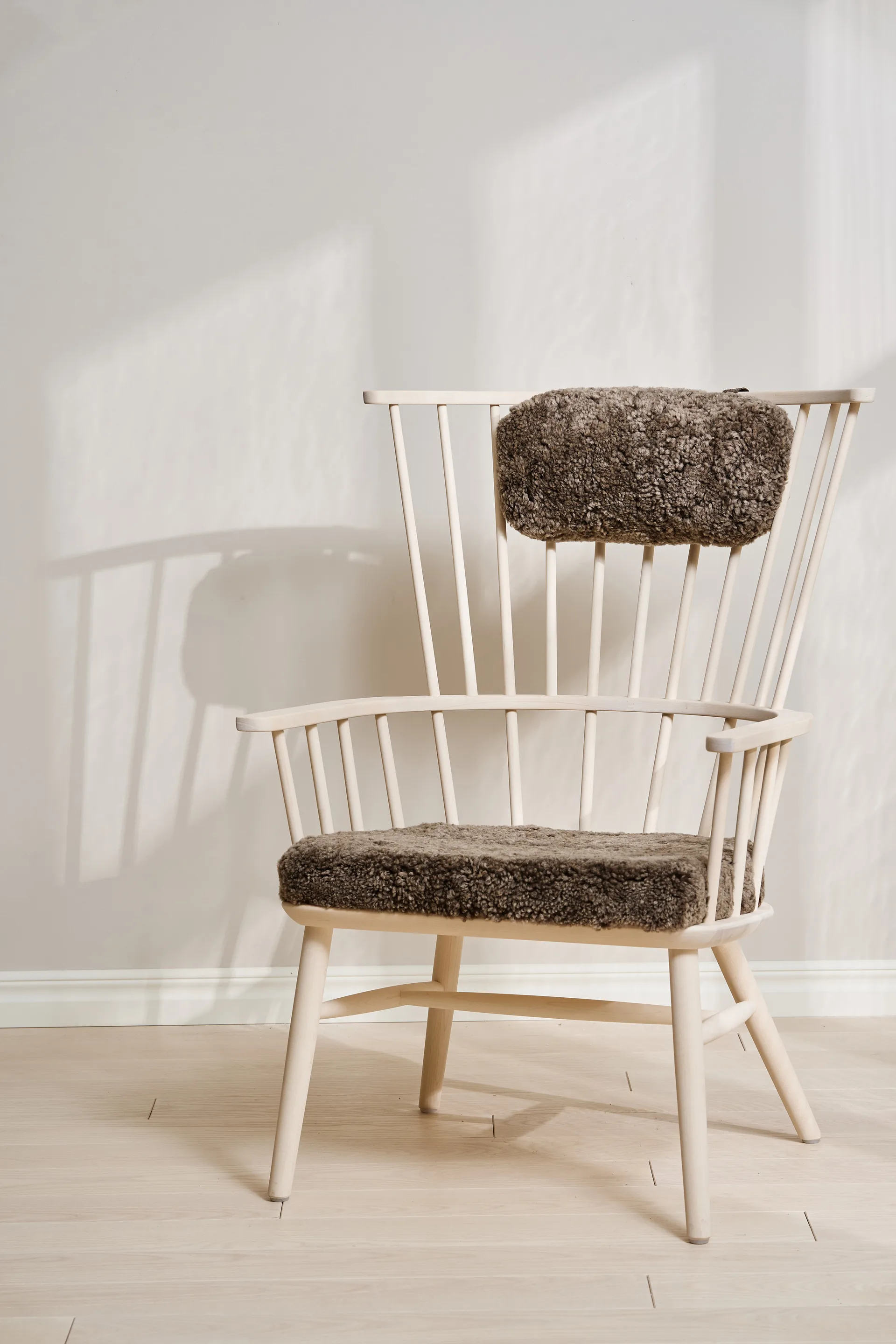 Henriette armchair cushion&headrest White oiled-Sahara,  Stolab