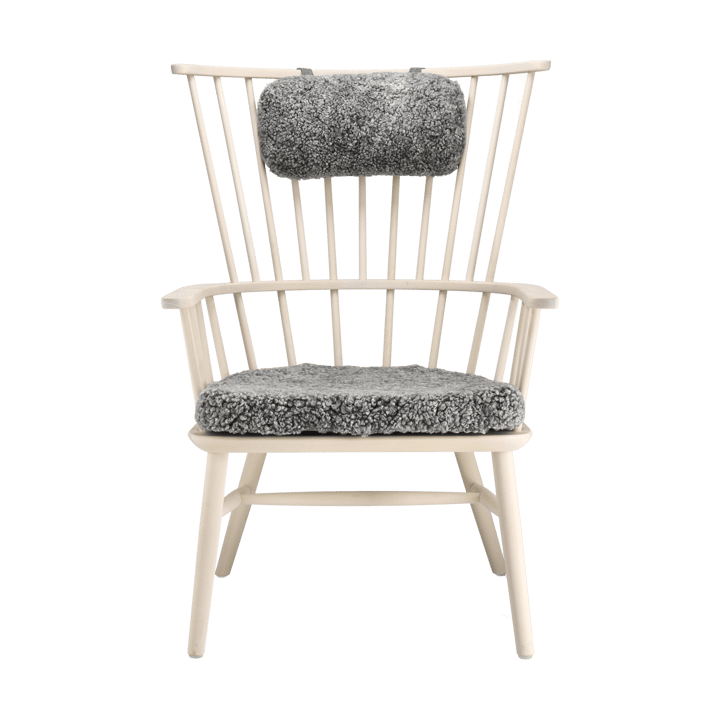 Henriette armchair cushion&headrest White oiled-Scand. grey - undefined - Stolab