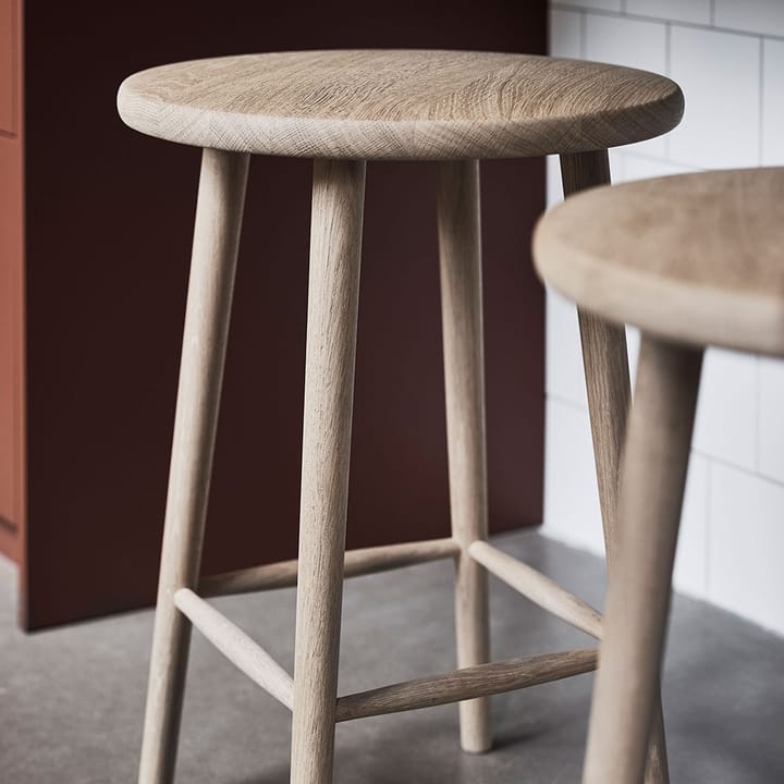 Miss Button bar stool - Oak white oiled. high - Stolab