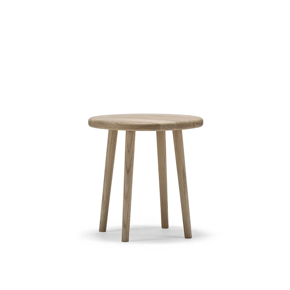 Miss Button round stool, Oak white oiled. low, Ø44x45 cm Stolab