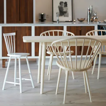 Miss Holly dining table. 175x100 cm - Birch white oiled, 1 extension piece - Stolab