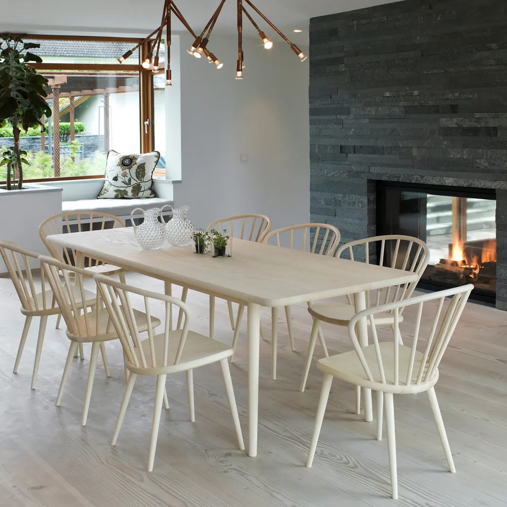 Miss Holly dining table 235x100 cm, Birch white oiled Stolab