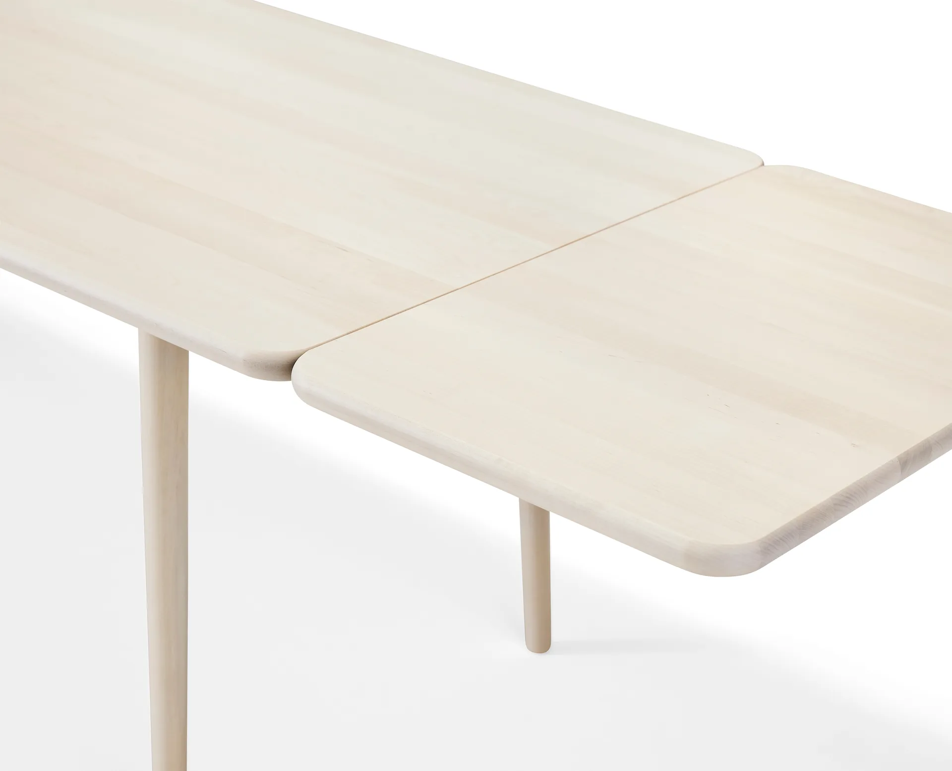 Miss Holly table 175x100 + 2 extension piece 2x50 cm, Birch white oiled Stolab