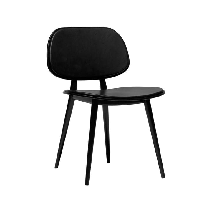 My Chair chair - Leather black. Black lacquered birch stand - Stolab