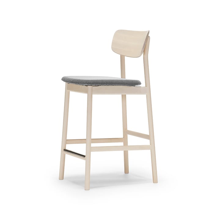 Prima Vista bar stool - Fabric blues 9202 brown/beige. lightt matt lacquered birch stand - Stolab