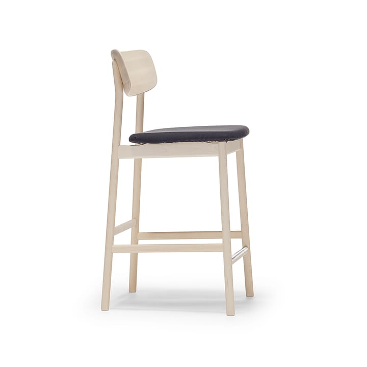 Prima Vista bar stool - Fabric blues 9833 black-lightt matt lacquered birch stand - Stolab