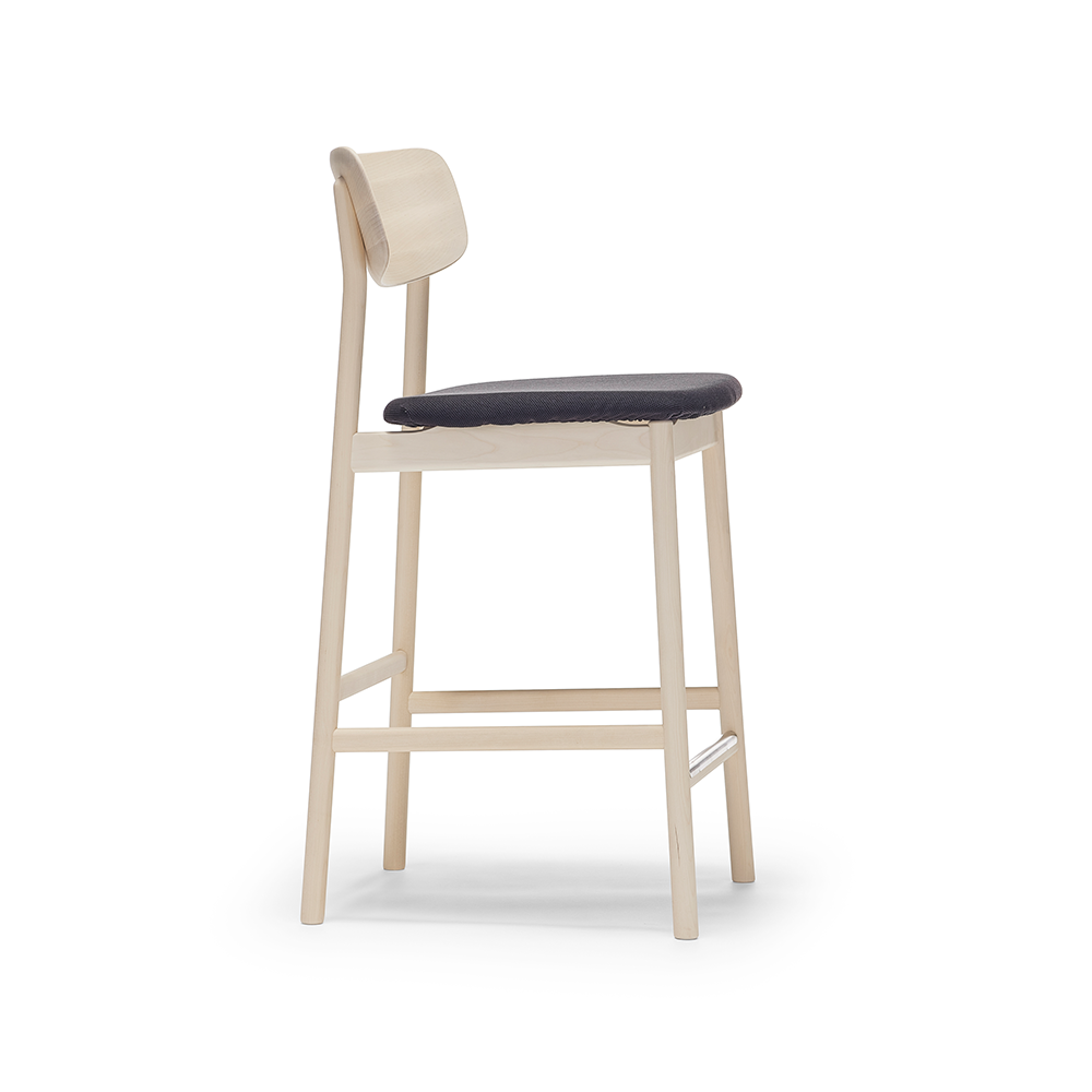 Stolab Prima Vista bar stool Fabric blues 9833 black-lightt matt lacquered birch stand