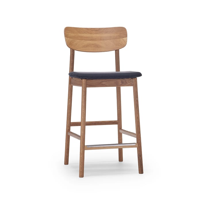 Prima Vista bar stool - Fabric blues 9833 black. natural oil oak stand - Stolab