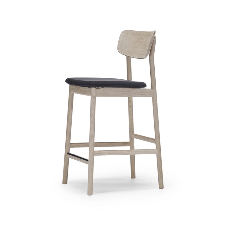 Prima Vista bar stool - Fabric blues 9833 black. white oil oak stand - Stolab