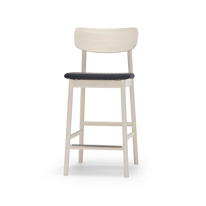 Prima Vista bar stool - Fabric blues 9833 black. white oiled birch stand - Stolab