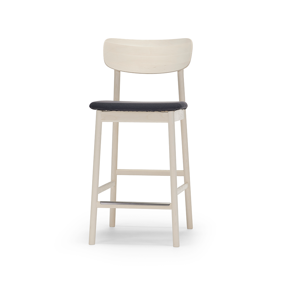 Stolab Prima Vista bar stool Fabric blues 9833 black. white oiled birch stand