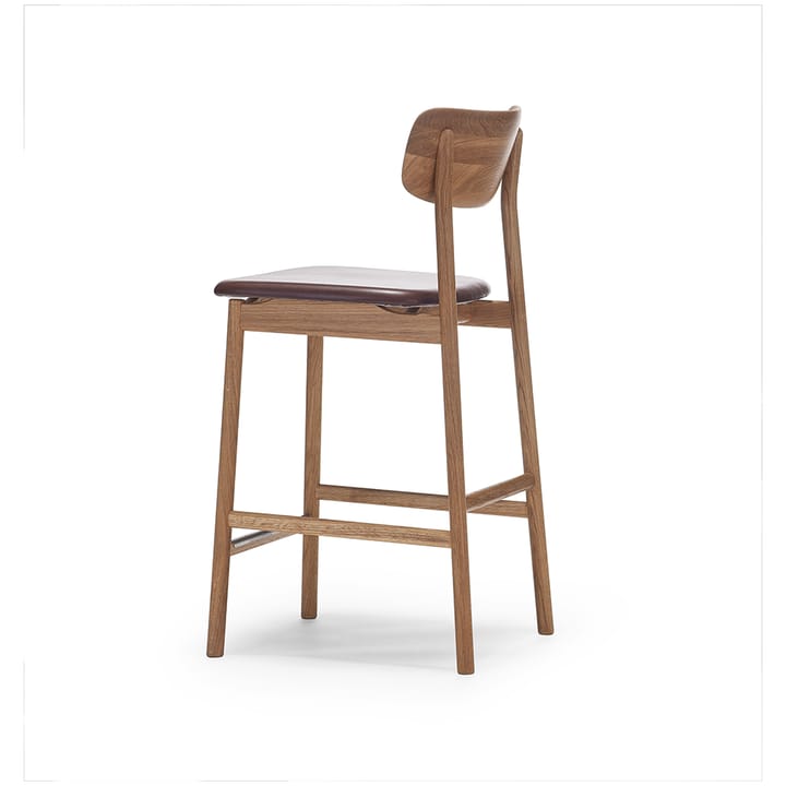 Prima Vista bar stool - Leather elmo dark brown. natural oil oak stand - Stolab