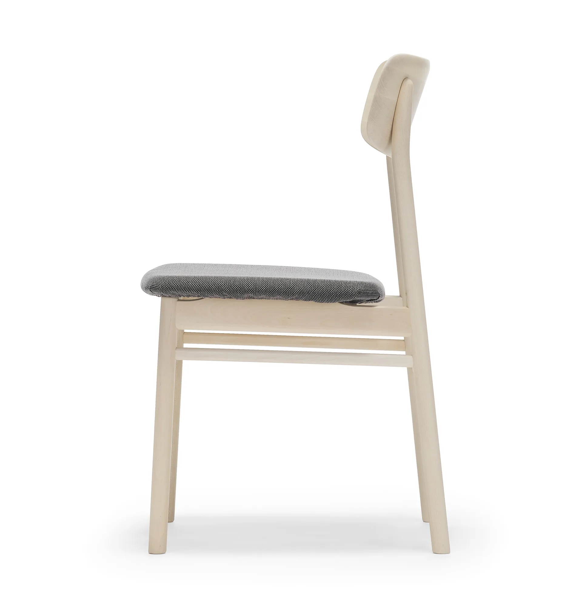 Prima Vista chair birch light matte finish, Textile blues 9202 brown-beige Stolab