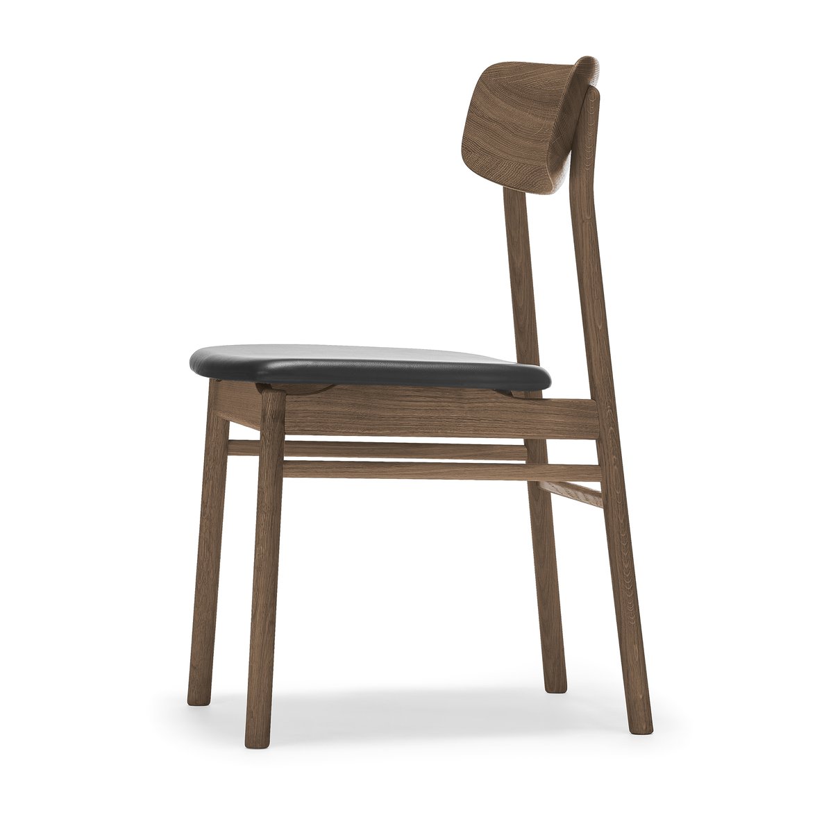 Stolab Prima Vista chair oak oak-black leather | Scandinavian Design | Chairs | Brown