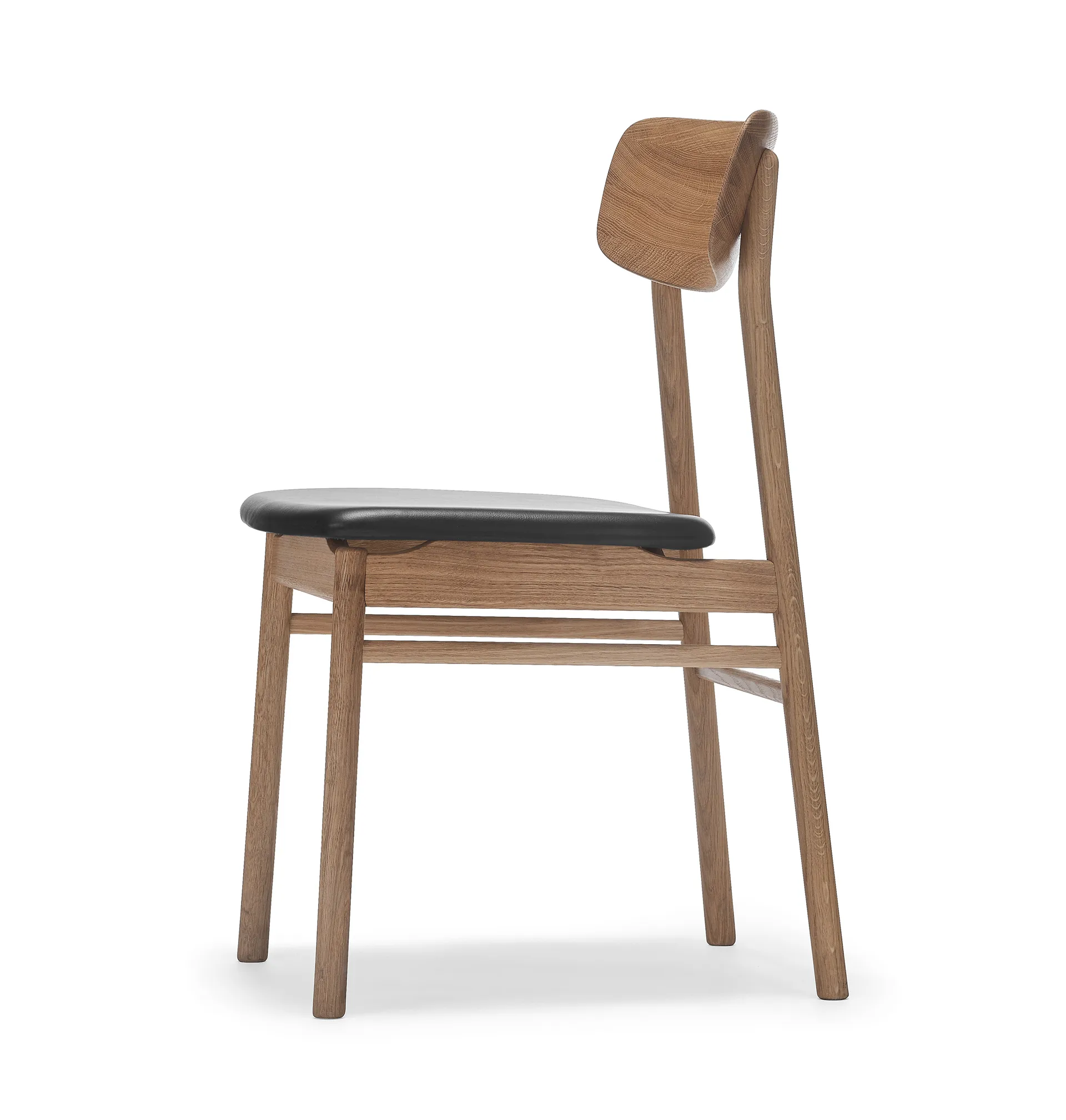Prima Vista chair oiled oak, Leather elmotique 99001 black Stolab