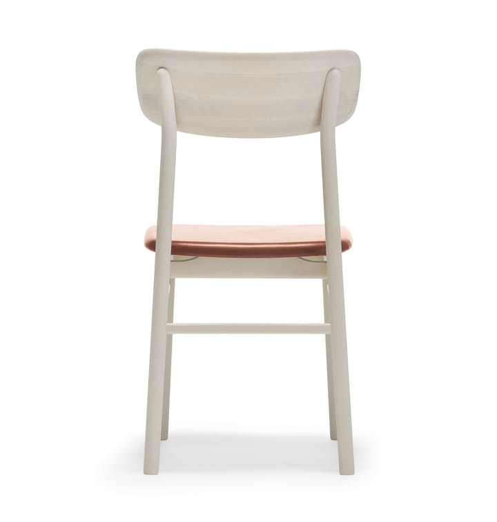 Prima Vista chair white-oiled birch - Leather elmotique 43807 cognac - Stolab