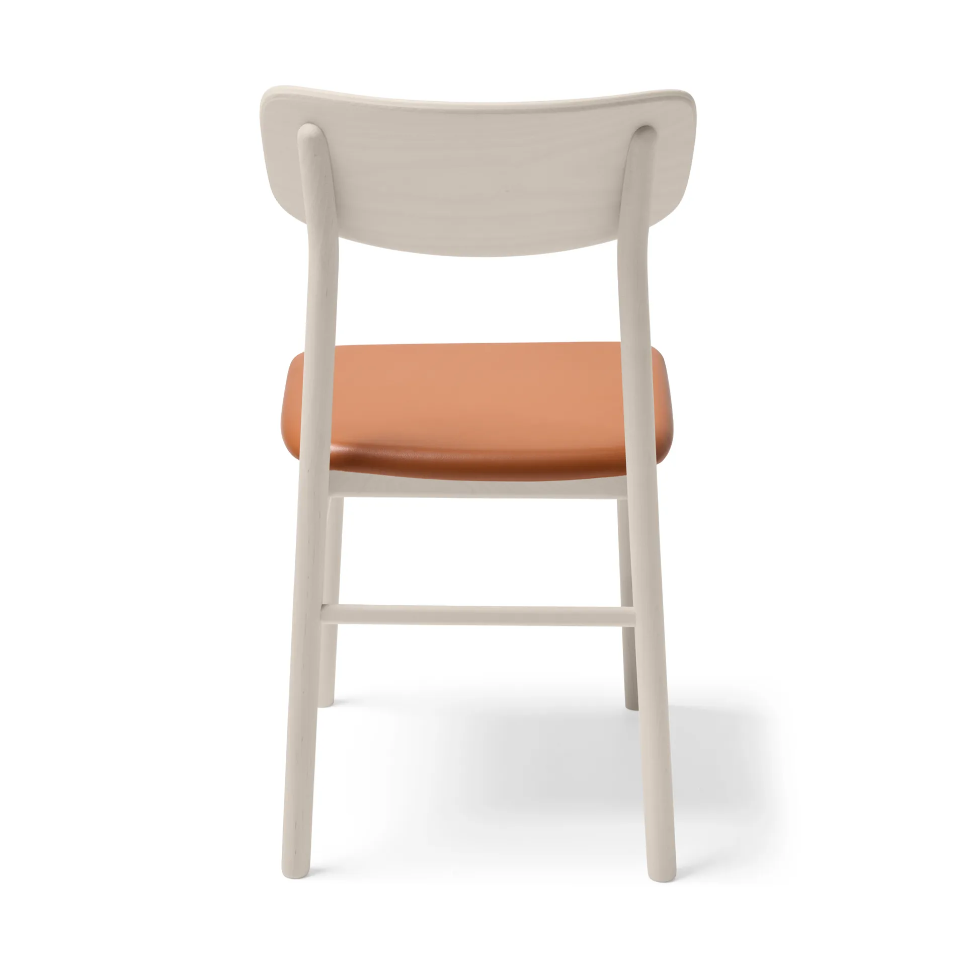 Prima Vista chair white-oiled birch, Leather elmotique 43807 cognac Stolab