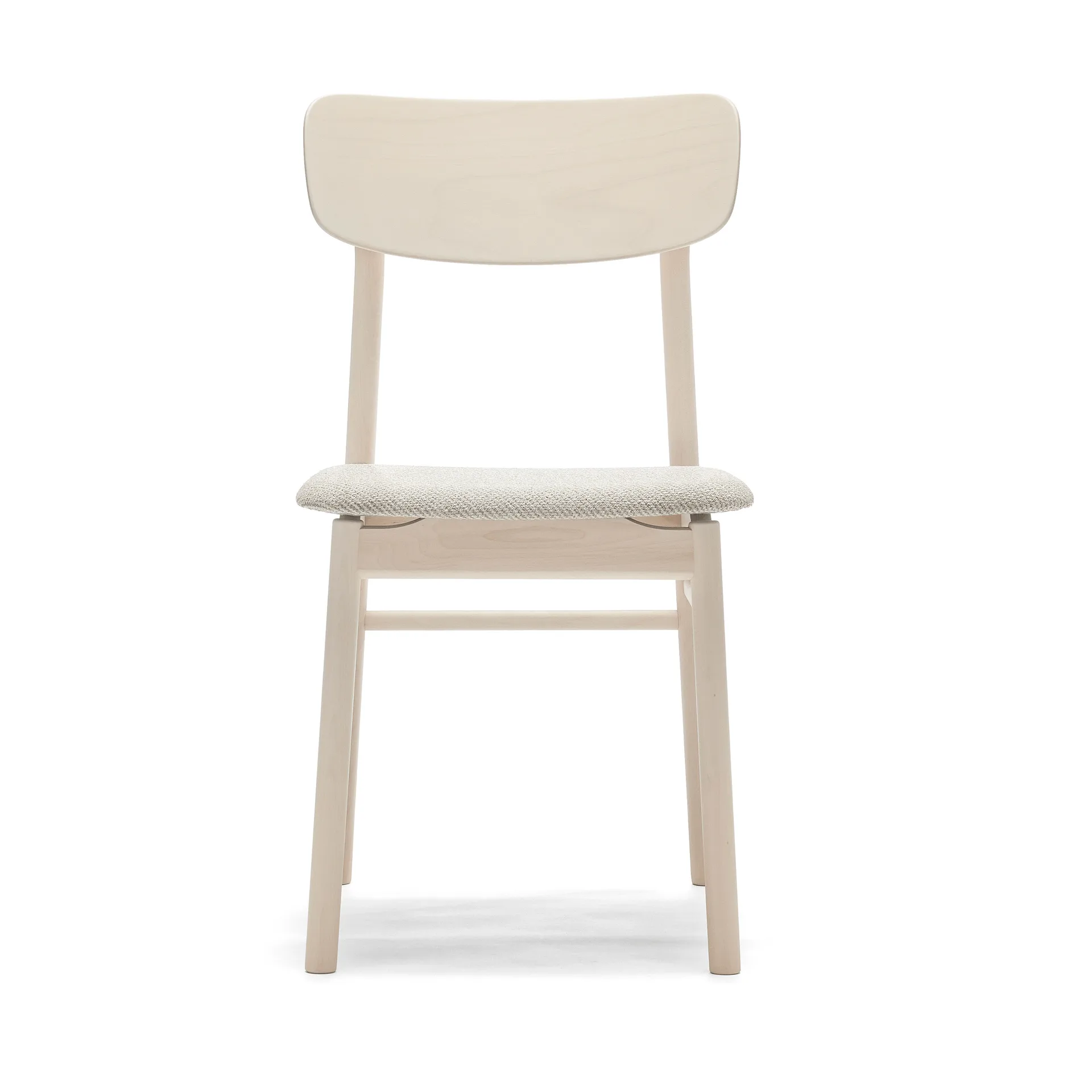 Prima Vista chair white-oiled birch, Textile Atto Driftwood V3576/01 grey Stolab