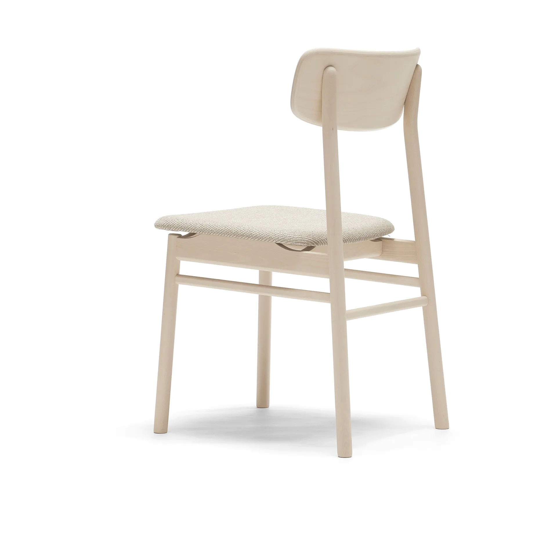 Prima Vista chair white-oiled birch, Textile Atto Driftwood V3576/01 grey Stolab