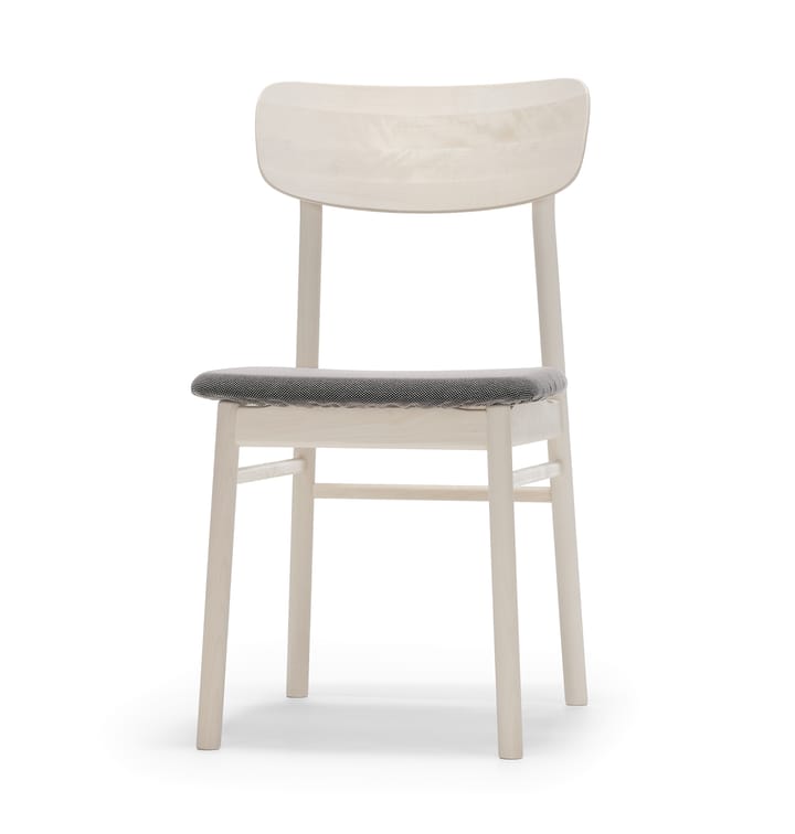 Prima Vista chair white-oiled birch - Textile blues 9202 brown-beige - Stolab