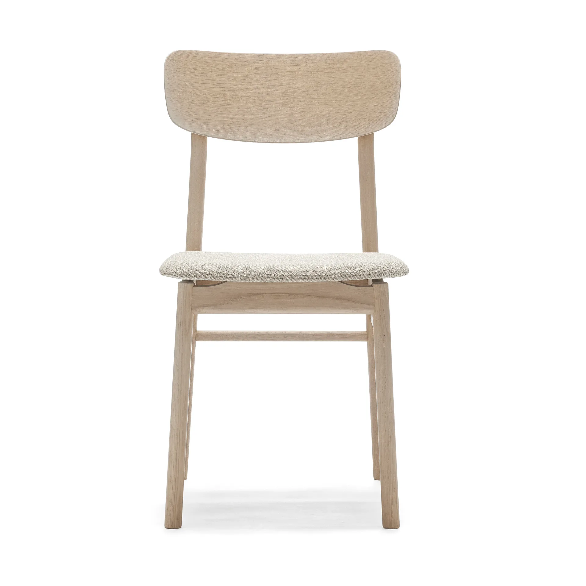 Prima Vista chair white-oiled oak, Textile Atto Driftwood V3576/01 grey Stolab