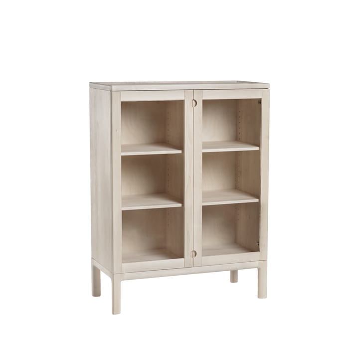 Prio cabinet high - Birch white oiled. glass door - Stolab